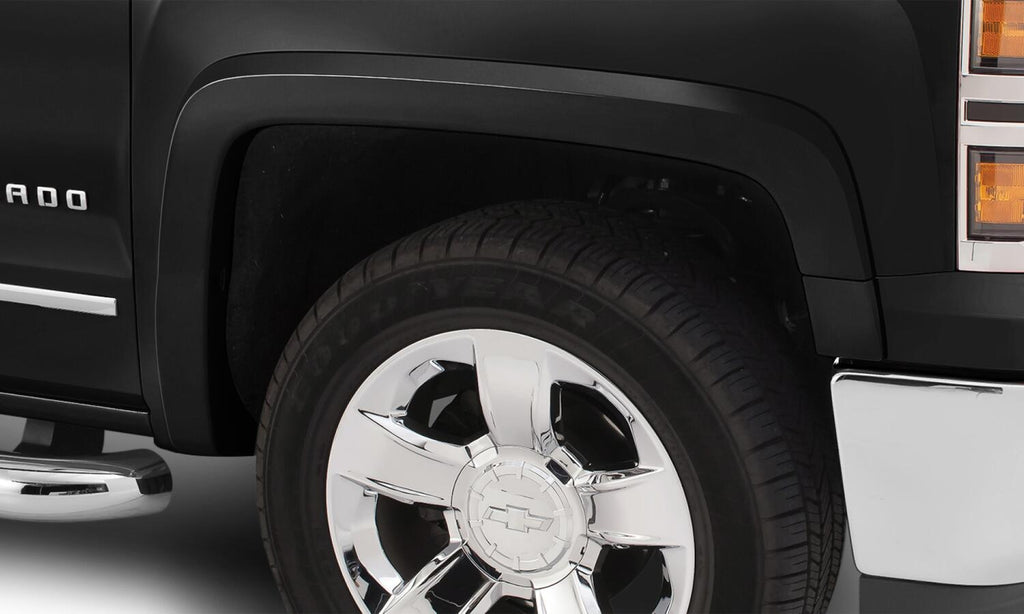 Bushwacker 40956-34 Fender Flares OE Style Color Black Smooth Finish 4 Pc for Select Chevrolet Silverado 1500, Chevrolet Silverado HD, Chevrolet Silverado HD