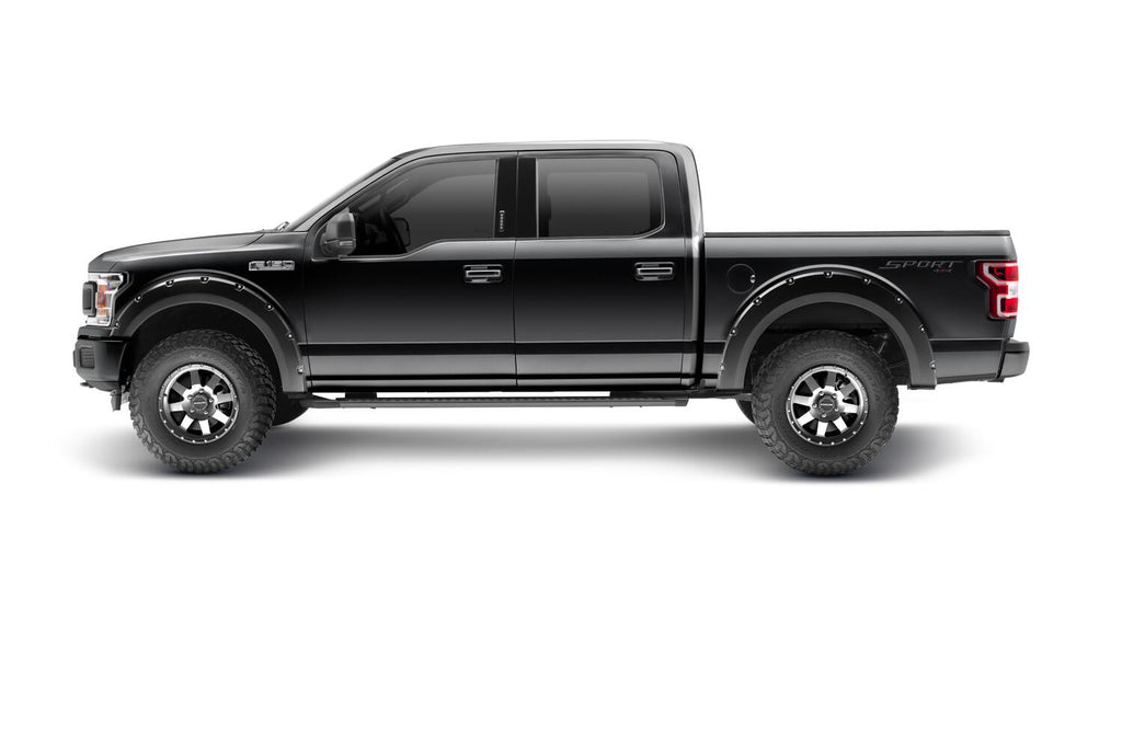 Bushwacker 20945-32 Fender Flares Pocket Style-Color Agate Black Met Finish 4 Pc for Select Ford F-150