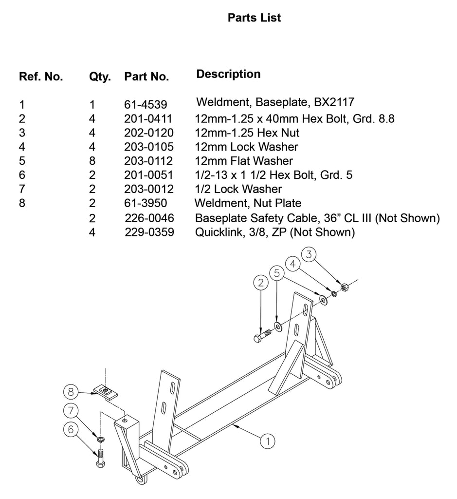 Blue Ox BX2117 Tow Bar Base Plate for Select Ford Ranger