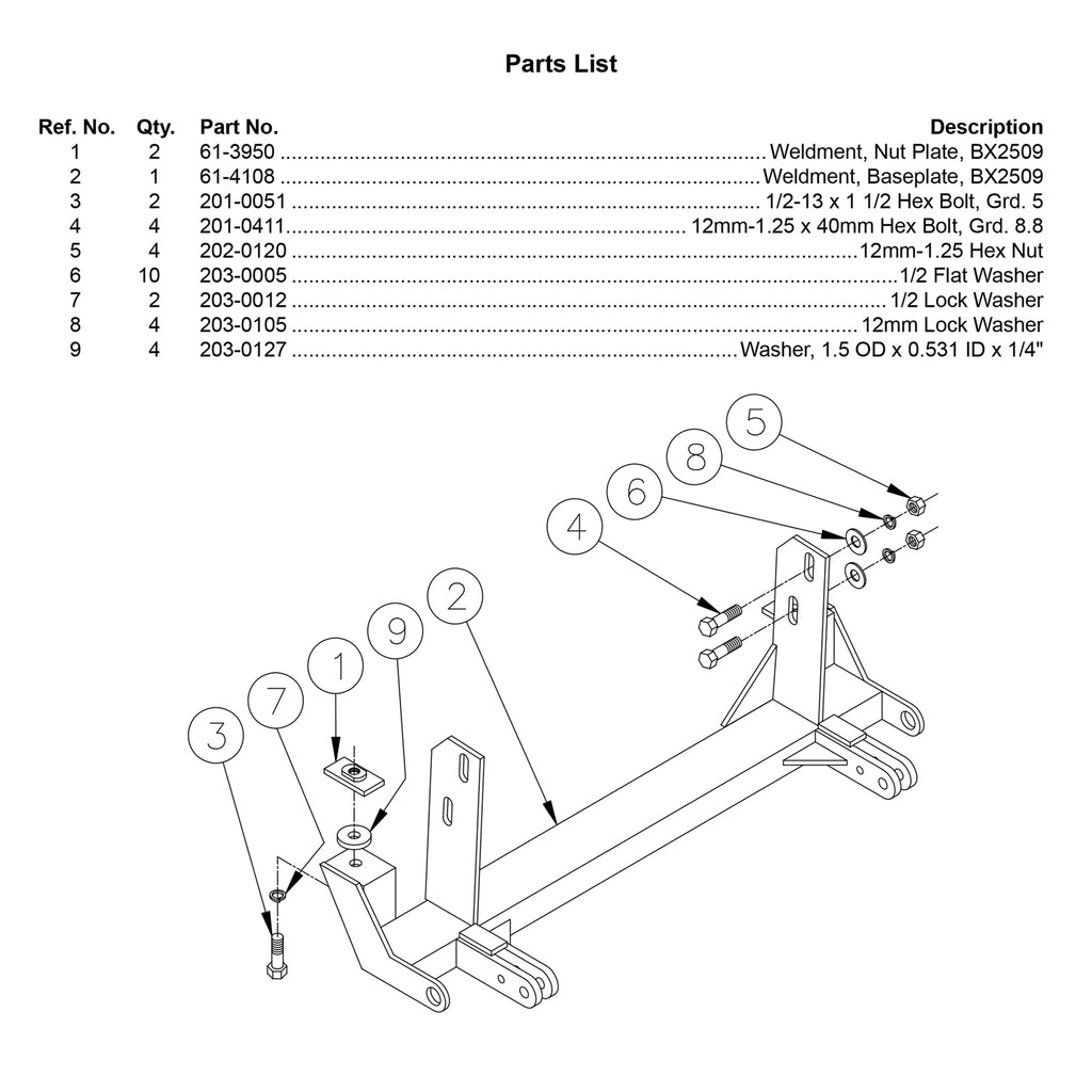 Blue Ox BX2509 Tow Bar Base Plate for Select Mazda B2300, Mazda B3000, Mazda B4000
