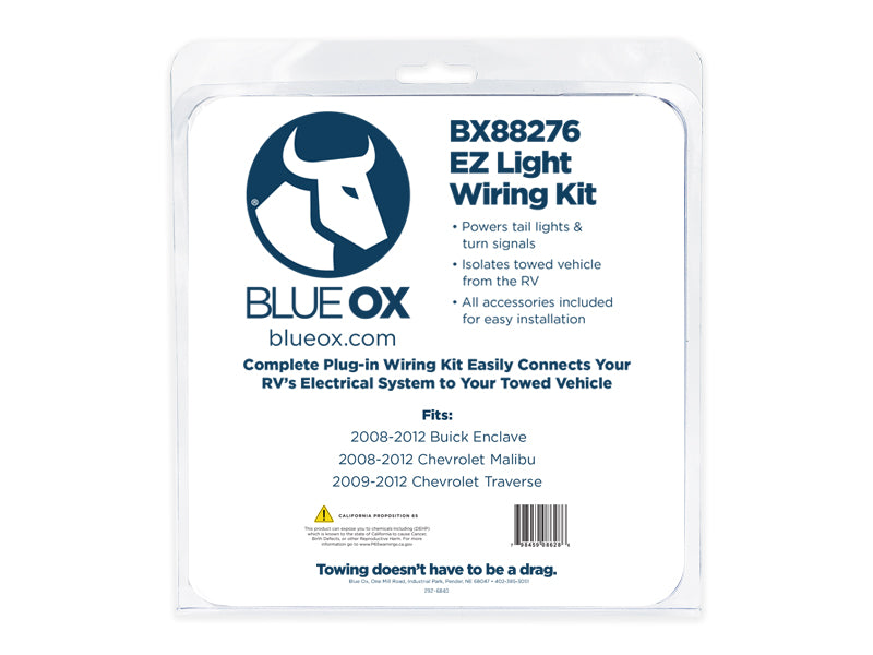 Blue Ox BX88276 EZ Light Wiring Harness Kit for Select Buick Enclave, Chevrolet Malibu, Chevrolet Traverse