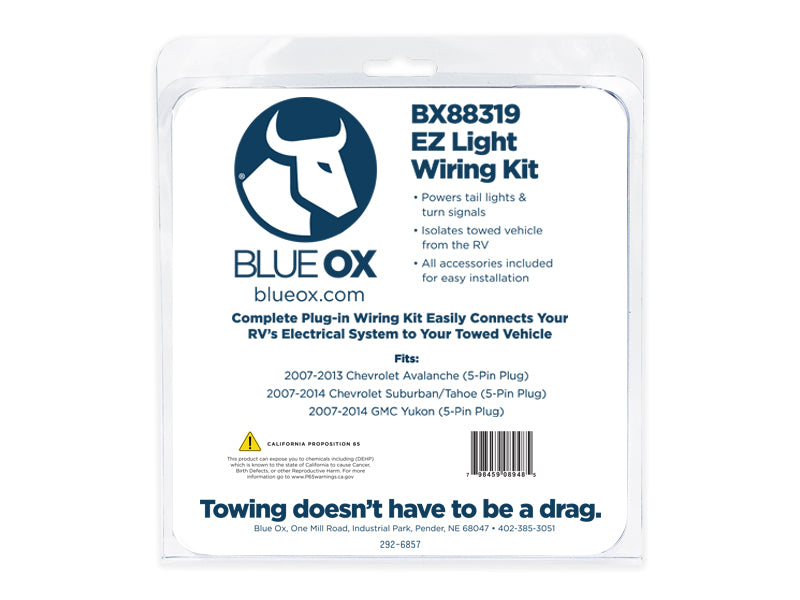 Blue Ox BX88319 EZ Light Wiring Harness Kit for Select Chevrolet Avalanche, Chevrolet Suburban 1500, Chevrolet Tahoe, GMC Yukon