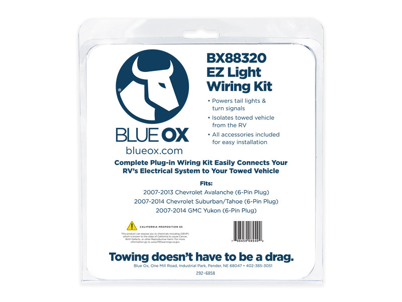 Blue Ox BX88320 EZ Light Wiring Harness Kit for Select Chevrolet Avalanche, Chevrolet Suburban 1500, Chevrolet Tahoe, GMC Yukon