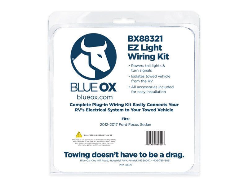 Blue Ox BX88321 EZ Light Wiring Harness Kit for Select Ford Focus