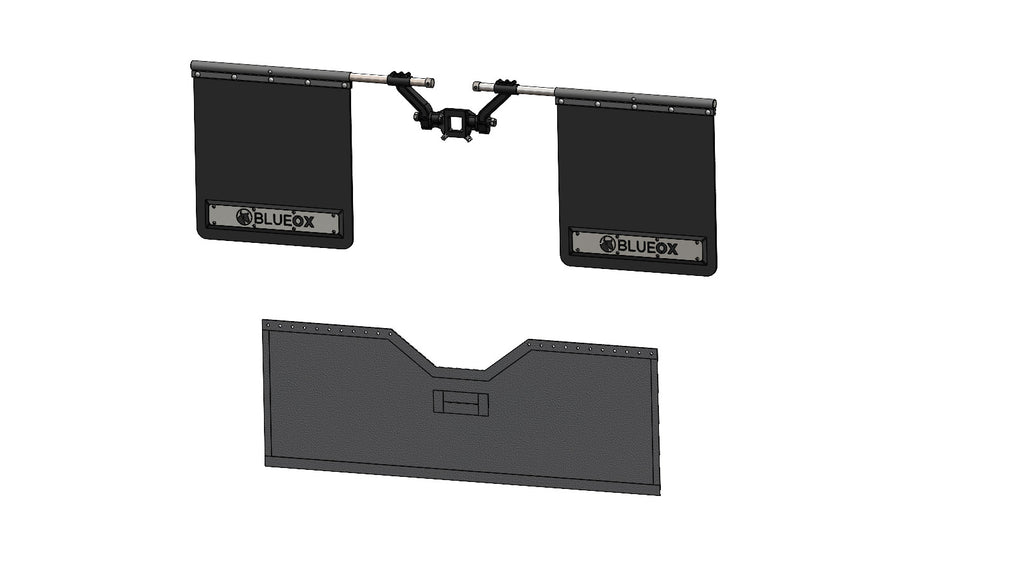 Blue Ox BX88421 Mud Flap System, 2.5” Rcvr, Includes Rock Screen.