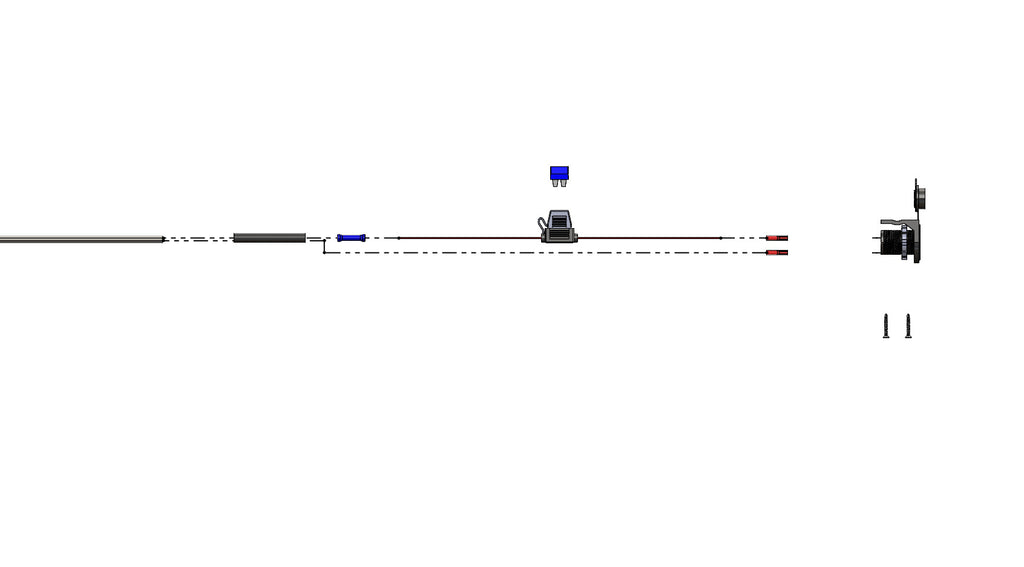 Blue Ox BX88459 12 Volt Power Socket, Direct Wire Kit