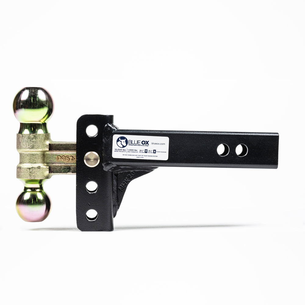 Blue Ox BXH10131 ADJ. BALL MOUNT,2" RCVR,3-3/4" DROP/RISE,2" & 2-5/16" BALL,10K