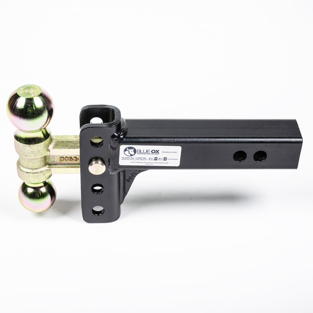 Blue Ox BXH10131 ADJ. BALL MOUNT,2" RCVR,3-3/4" DROP/RISE,2" & 2-5/16" BALL,10K