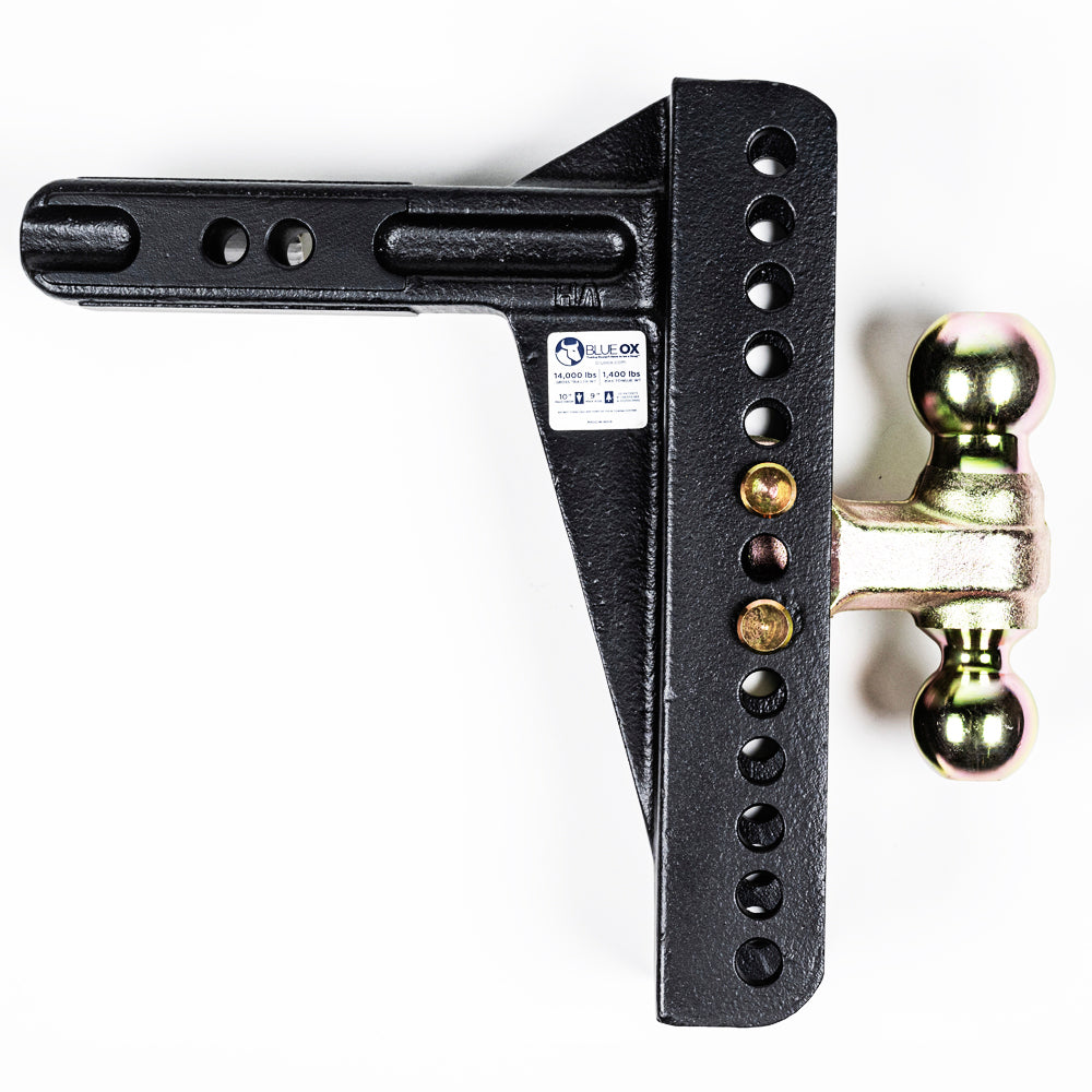 Blue Ox BXH14101 ADJ. BALL MOUNT,2" RCVR,10-1/8" DROP/RISE,2" & 2-5/16" BALL,14K