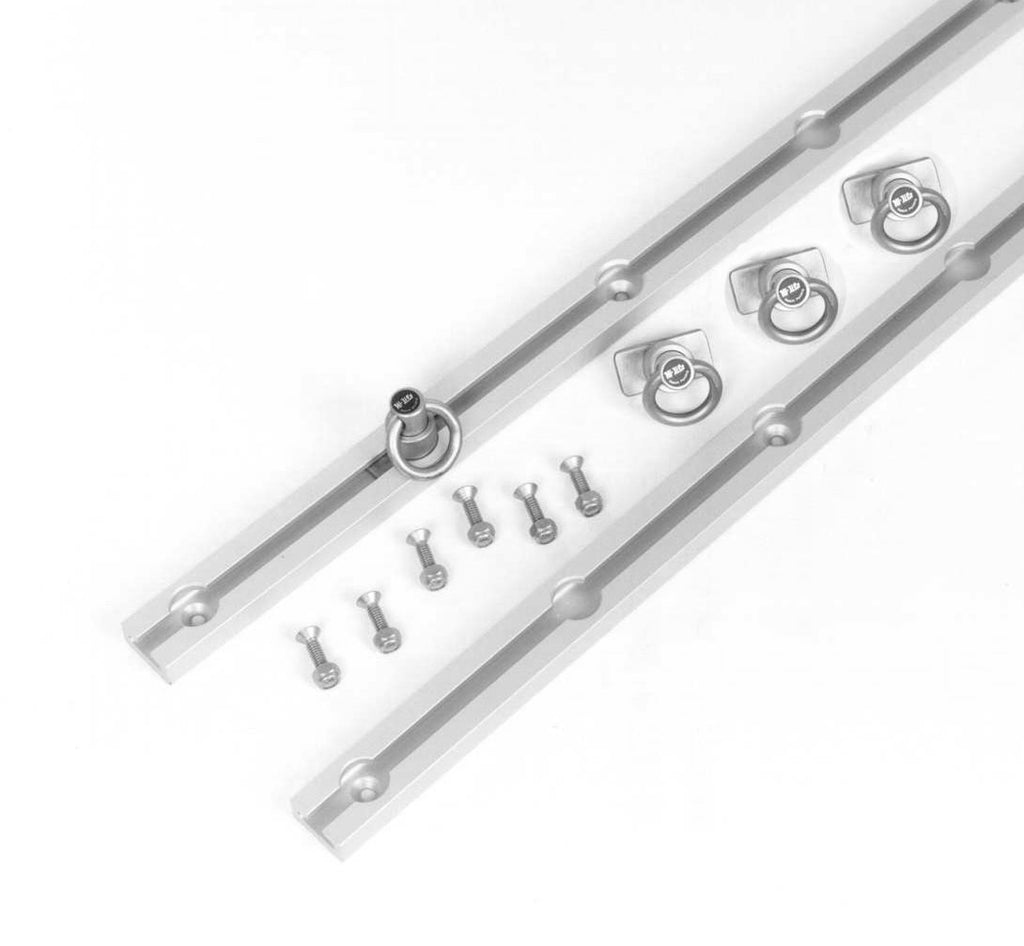 Hi-lift Jack BXR68S 68" Short Bed Silver Set. 2 anodized aluminum rails, 4 SS locking slides