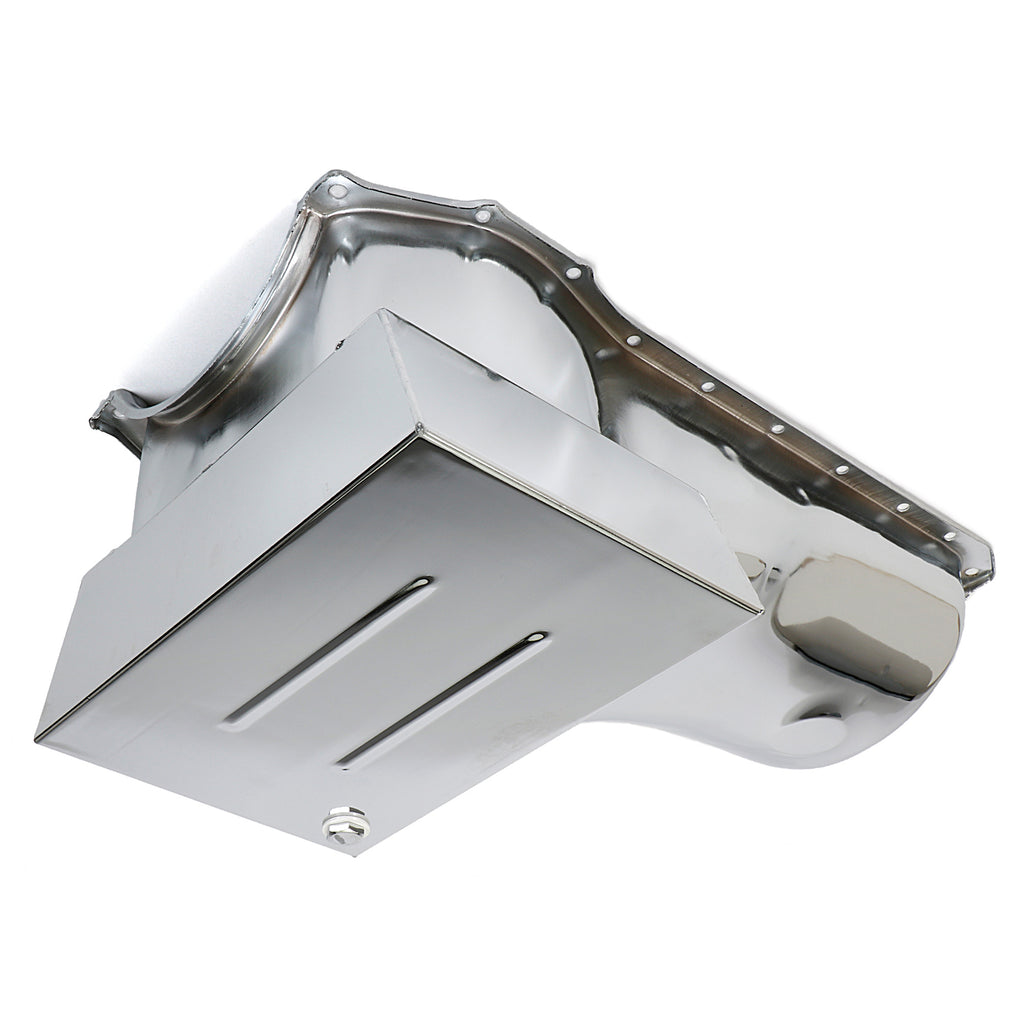 Bb-Ford-Oil-Pan-1970-1982-351C,-351M,-400-8Qt-Front-Sump-Chrome