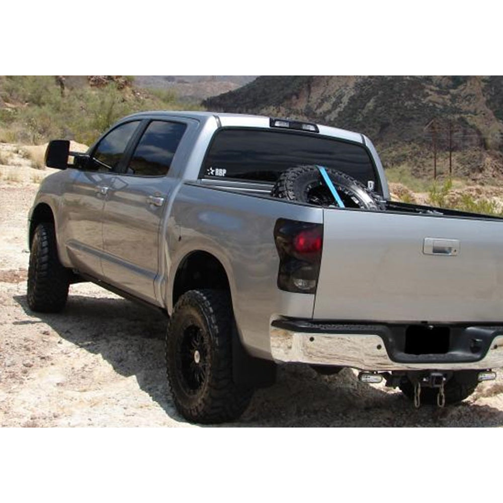 Bed-Mounted-Tire-Carrier-Universal---Gloss-Black---Black-Strap