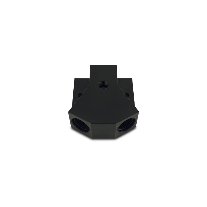 Billet-Aluminum-Y-Block-Fitting-With-18In-Npt-Port--10An-X-Dual--8An-Orb