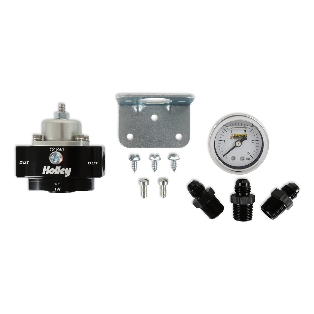 Billet-Bypass-Fuel-Pressure-Regulator-Kit-4.59-Psi-Fittings--Guage-Included