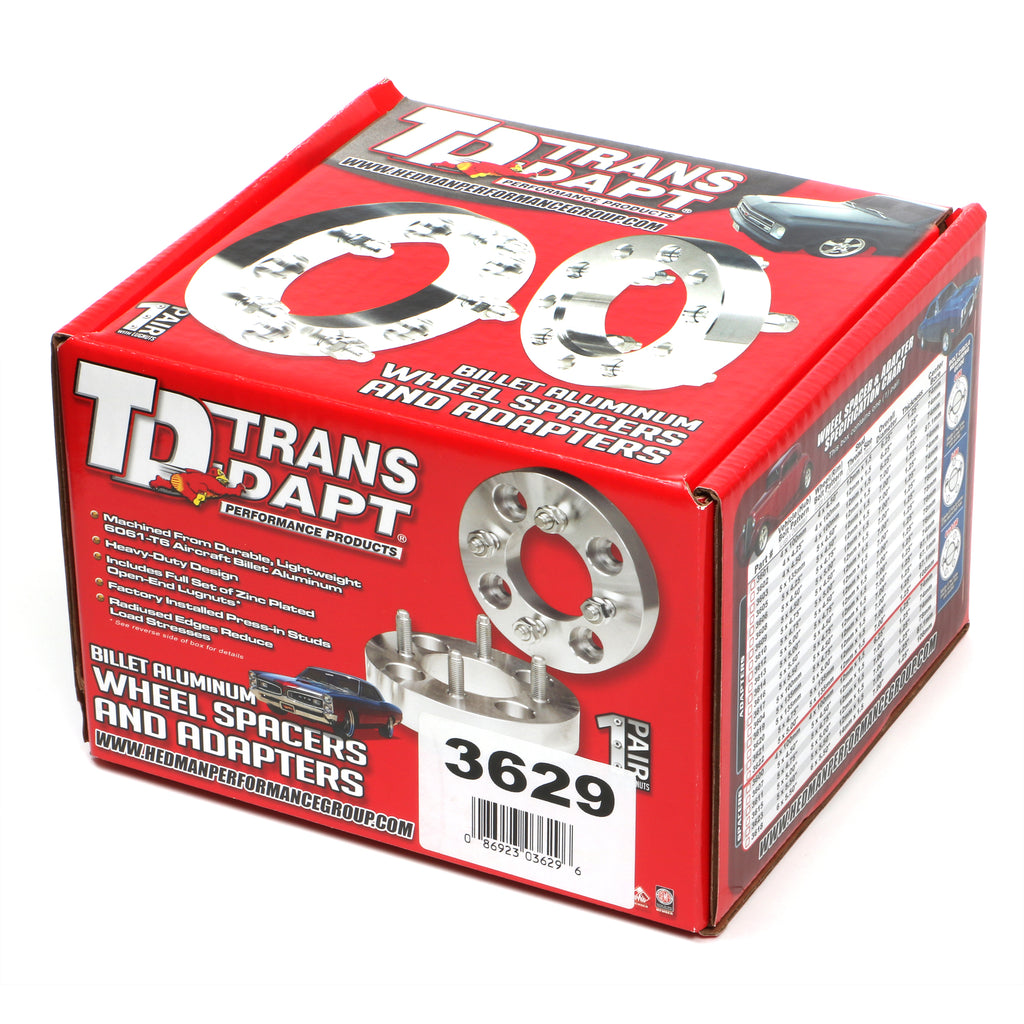 Billet-Wheel-Spacers;-5-Lug;-114.3Mm-Bolt-Circle;-12-In.20-Studs;-114-In.195964-Pontiac-Engines
