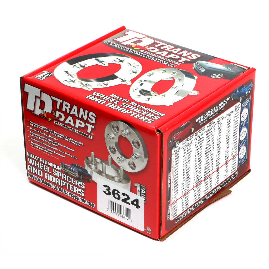 Billet-Wheel-Spacers;-5-Lug;-4.5-In.-Bolt-Circle;-12-In.20-Studs;-1-In.-Thick195964-Pontiac-Engin