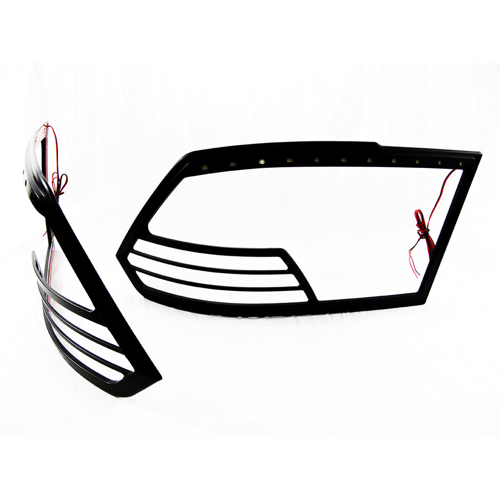 Black-09-14-Dodge-Ram-Led-Tail-Light-Bezel-With-Red-Led-Brake-And-Running-Lights