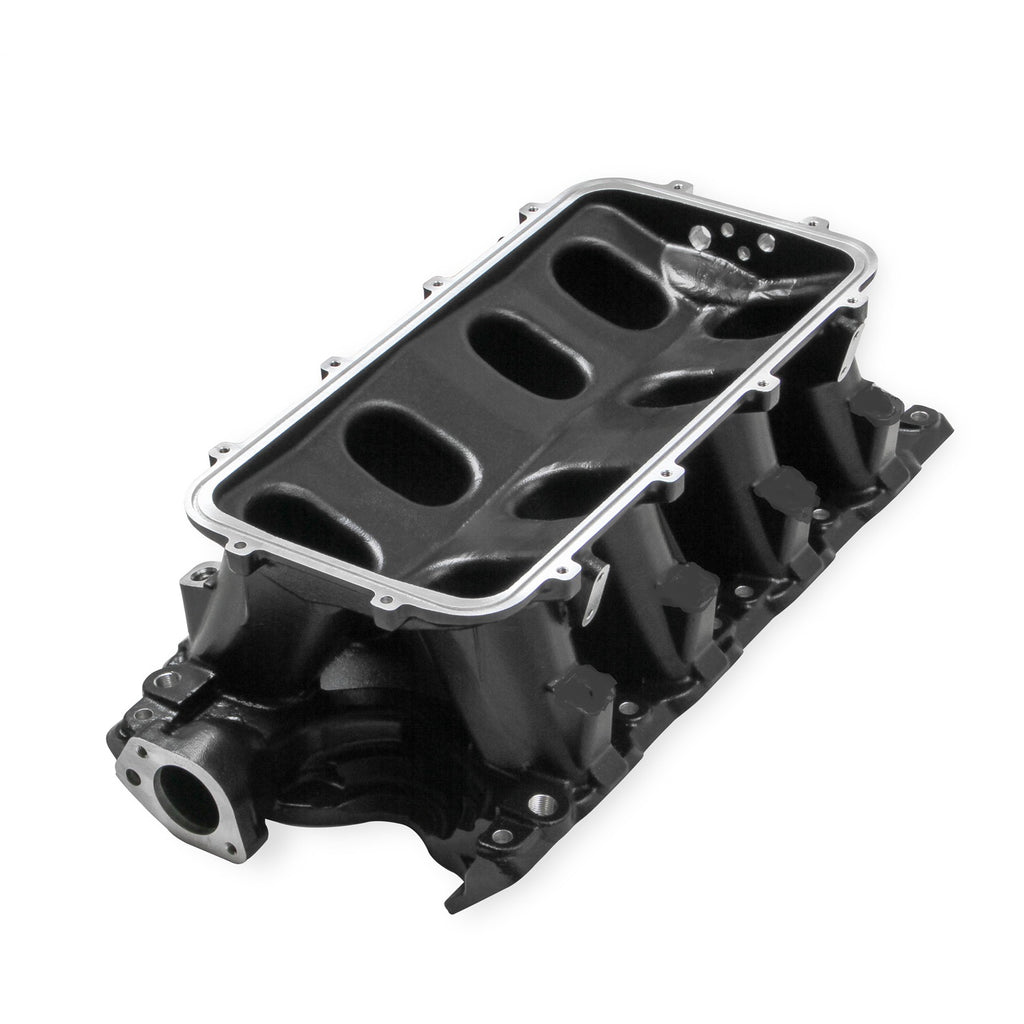 Black-351W-Ford-Hi-Ram-Carbureted-Manifold-Base