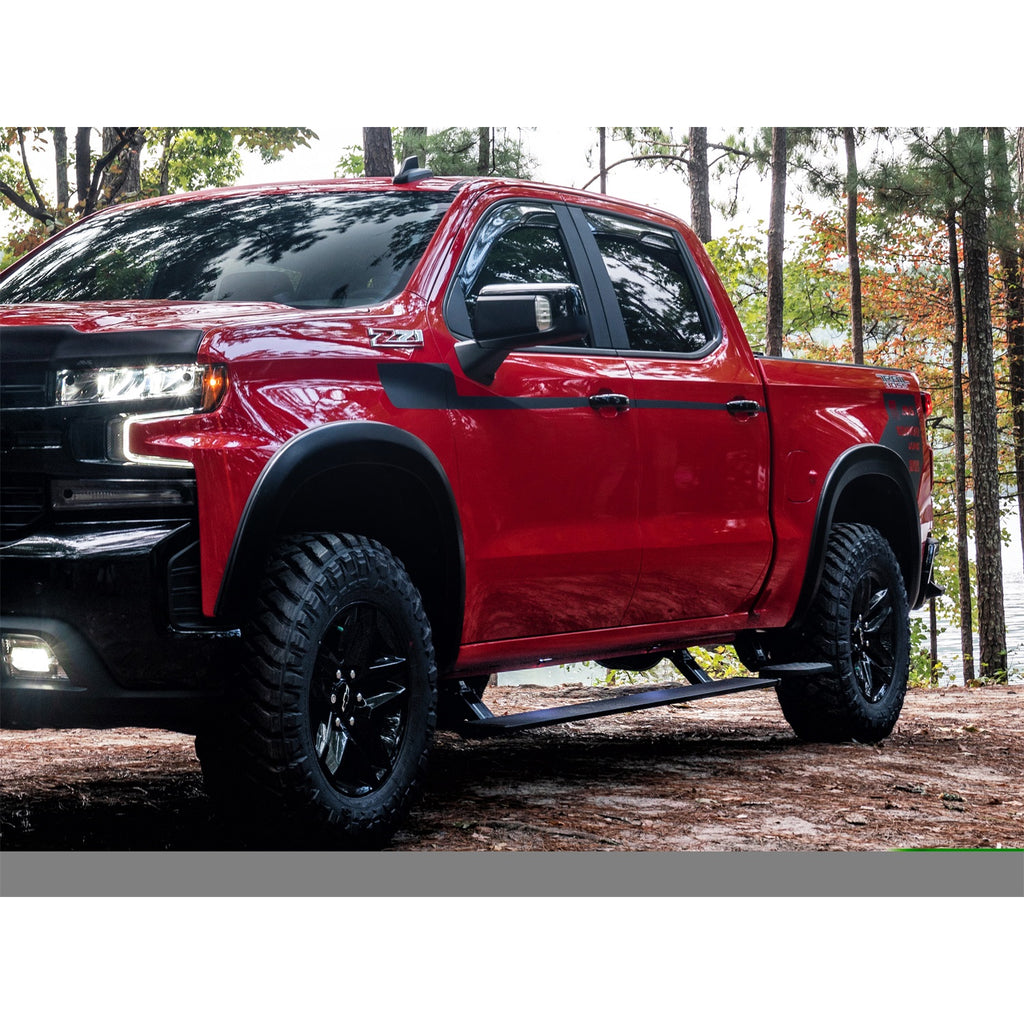 Black-Cab-Length-Power-Steps-;-14-18-SilveradoSierra-150015-19-Hd-ExtendedCrew-Cab-Gas-Models