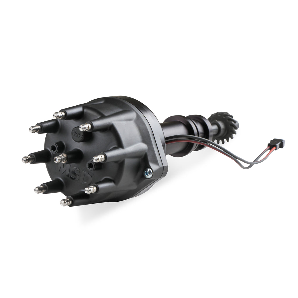 Black-Distributor-Ford-351C-460,-Pro-Billet,-Small-Cap,-Steel-Gear