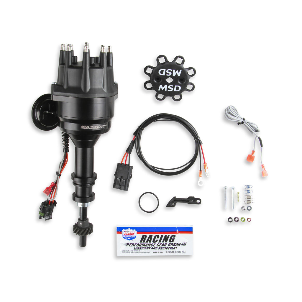 Black-Distributor,-Ford,-351C-460,-Ready-To-Run,-Steel-Gear