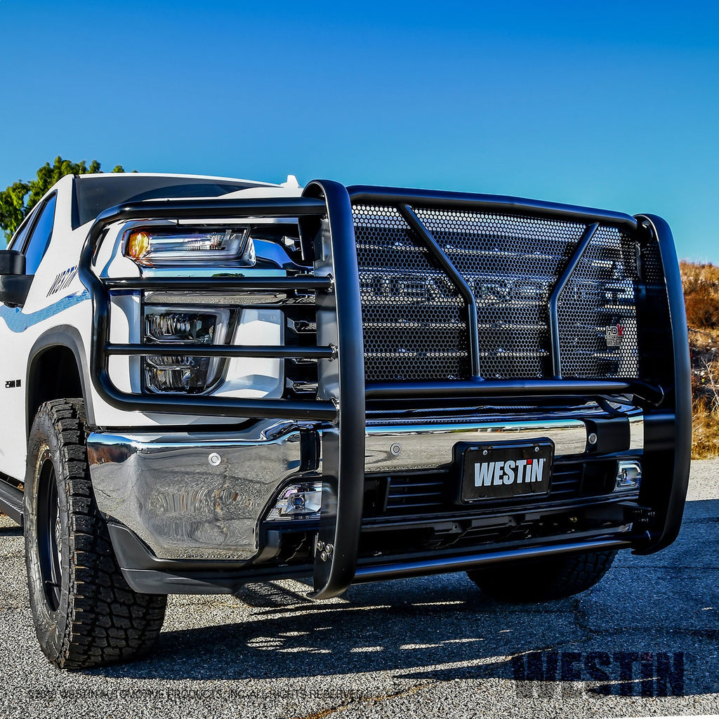 Black-Grille-Guard-20-23-Silverado-Hd-Must-Go-Via-Truck