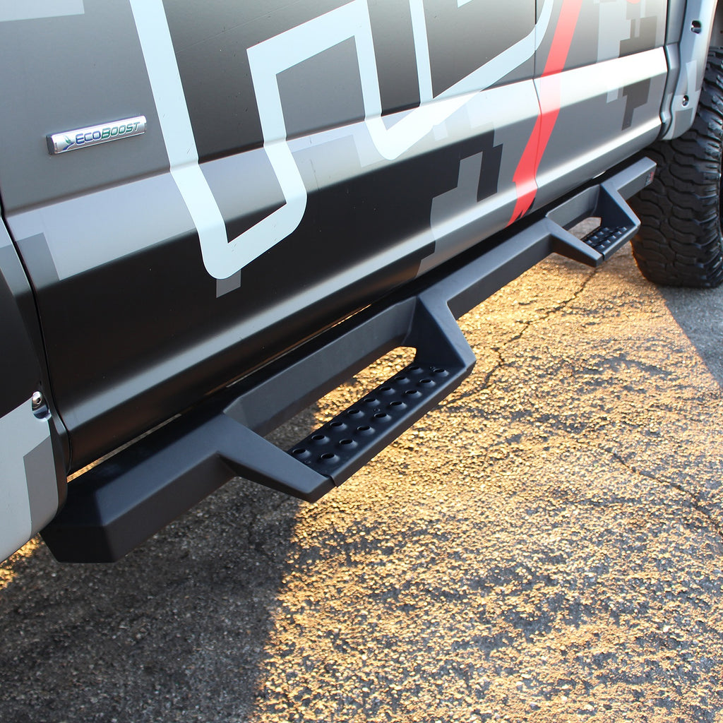 Black-Hdx-Drop-Step-;-Cab-Length-Nerf-Steps-15-24-F150-17-22-Super-Duty-Crew-Cab