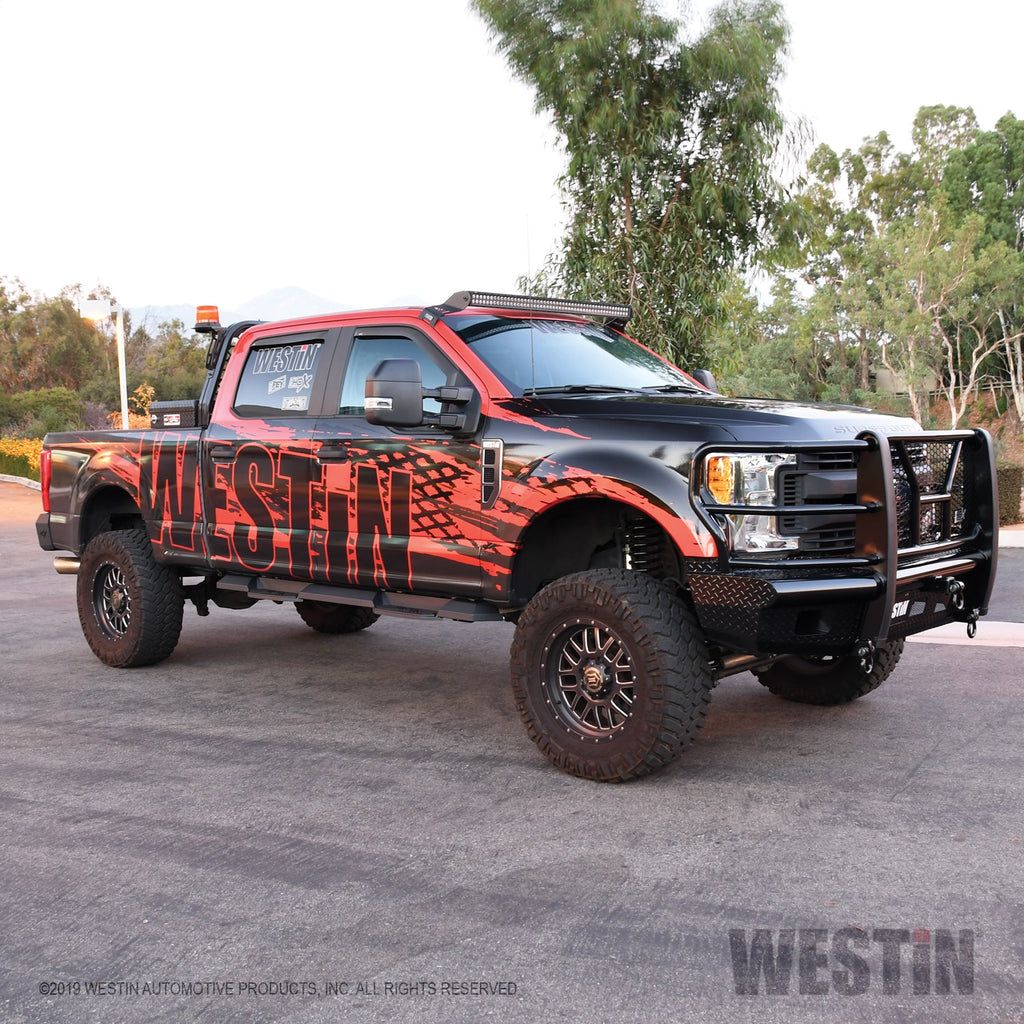 Black-Hdx-Xtreme-Board-;-Cab-Length-Nerf-Steps-;-15-24-F150-17-22-Super-Duty-Crew-Cab