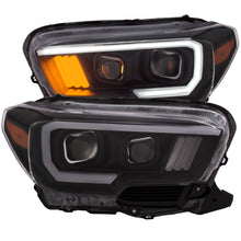 Load image into Gallery viewer, Black-Led-Plank-Style-Projector-Headlights-With-Amber-Turn-Signals;-16-23-Tacoma