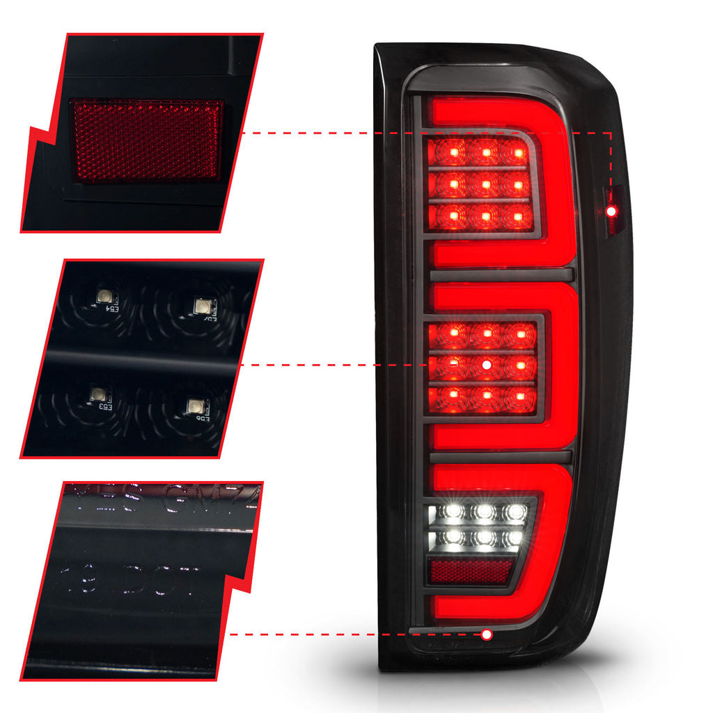 Black-Led-Tail-Lights-With-Clear-Lens--Initiation--Sequential-Signals-;-19-23-Sierra-1500--20-23-Sierra-Hd-Without-Led-Tail-Lights