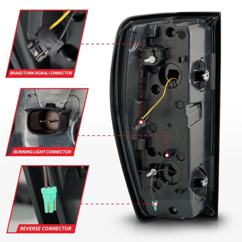 Black-Led-Tail-Lights-With-Clear-Lens--Initiation--Sequential-Signals-;-19-23-Sierra-1500--20-23-Sierra-Hd-Without-Led-Tail-Lights