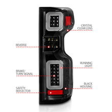 Load image into Gallery viewer, Black-Led-Tail-Lights-With-Clear-Lens--Sequential-Signals-;-19-23-Silverado-1500--20-23-Sierra-Hd-Without-Led-Tail-Lights