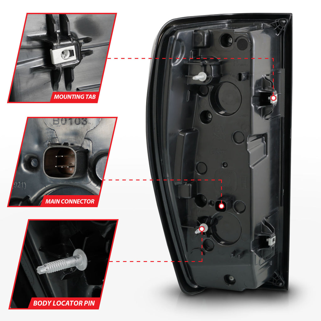 Black-Led-Tail-Lights-With-Clear-Lens-Initiation--Sequential-Signals-;-19-23-Sierra-1500--20-23-Sierra-Hd-With-Led-Tail-Lights