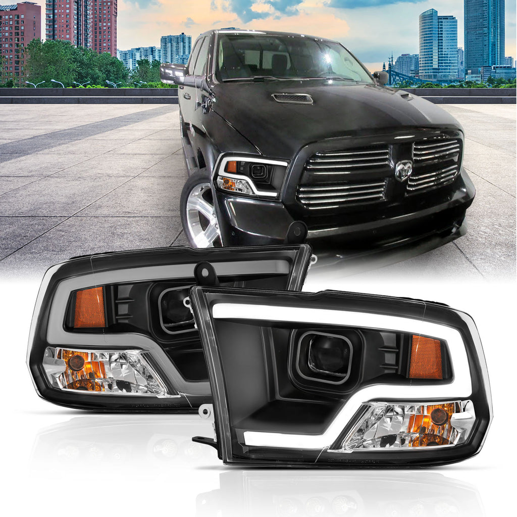 Black-Projector-Plank-Style-Headlights-With-Halo-;-09-18-Ram-1500BrNbsp;