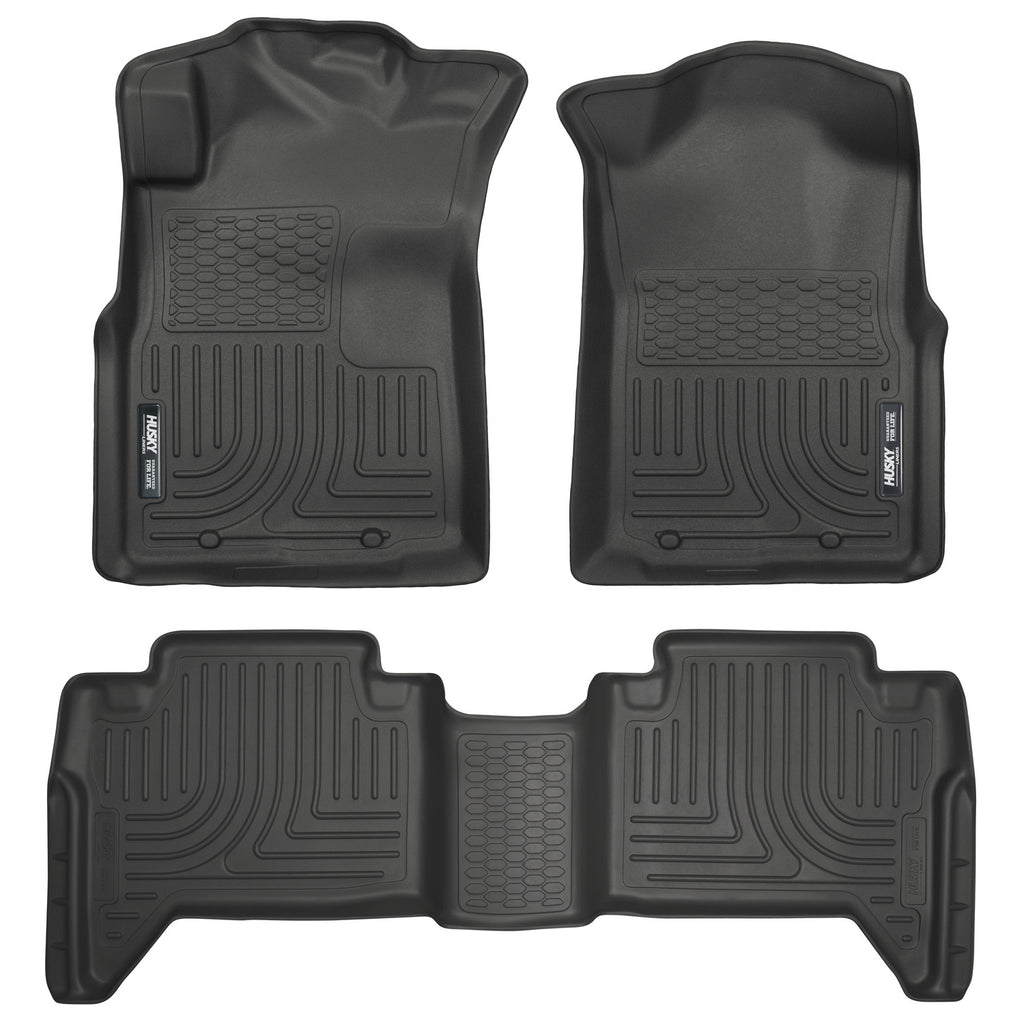 Black-Weatherbeater-Front--Second-Row-Floor-Liners-;-05-15-Tacoma-Crew-Cab