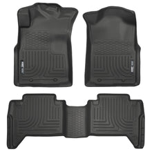 Load image into Gallery viewer, Black-Weatherbeater-Front--Second-Row-Floor-Liners-;-05-15-Tacoma-Crew-Cab