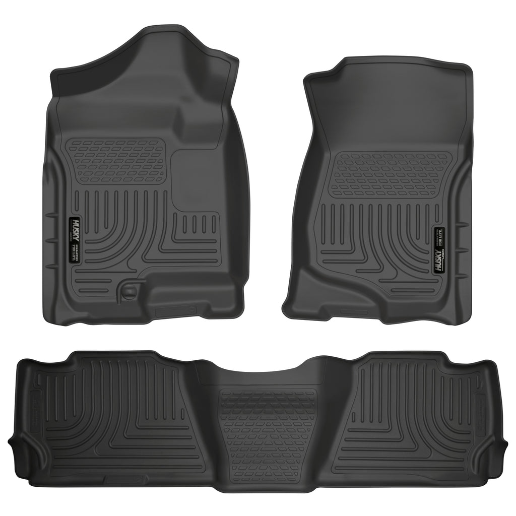 Black-Weatherbeater-Front--Second-Row-Floor-Liners-;-07-14-Escalade-EsvSuburban-Yukon-Xl-07-13-Avalanche