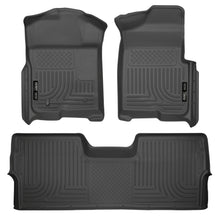 Load image into Gallery viewer, Black-Weatherbeater-Front--Second-Row-Floor-Liners-;-09-14-F150-Crew-Cab