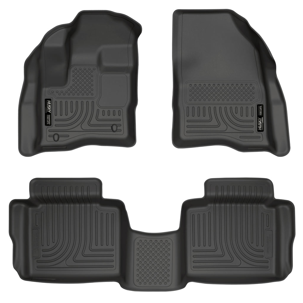 Black-Weatherbeater-Front--Second-Row-Floor-Liners-;-10-19-Taurus