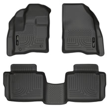 Load image into Gallery viewer, Black-Weatherbeater-Front--Second-Row-Floor-Liners-;-10-19-Taurus