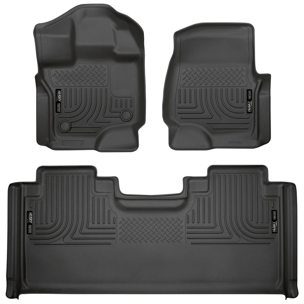 Black-Weatherbeater-Front--Second-Row-Floor-Liners-;-15-23-F150-Super-Cab