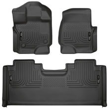 Load image into Gallery viewer, Black-Weatherbeater-Front--Second-Row-Floor-Liners-;-15-23-F150-Super-Cab