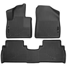 Load image into Gallery viewer, Black-Weatherbeater-Front--Second-Row-Floor-Liners-;-16-20-Sorento