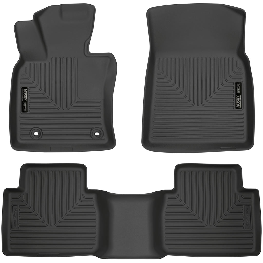 Black-Weatherbeater-Front--Second-Row-Floor-Liners-;-18-23-Camry-(Exc-Hybrid)