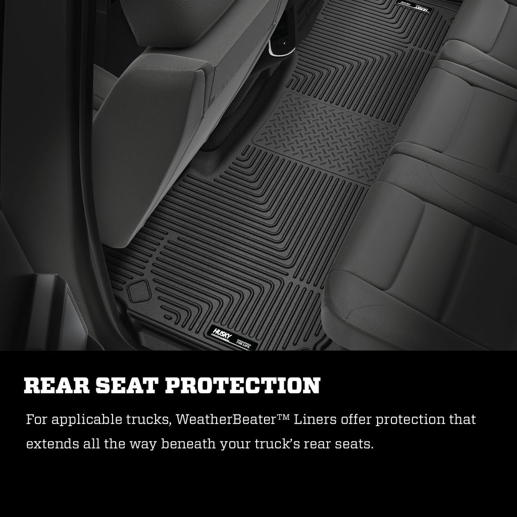 Black-Weatherbeater-Front--Second-Row-Floor-Liners-;-19-23-Ram-25003500-Crew-Cab