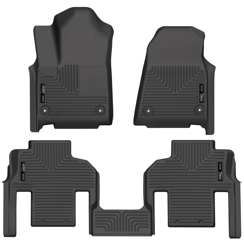 Black-Weatherbeater-Front--Second-Row-Floor-Liners-;-2022-Wagoneer-With-2Nd-Row-Bucket-Seats