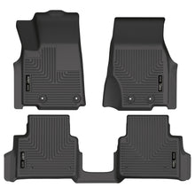 Load image into Gallery viewer, Black-Weatherbeater-Front--Second-Row-Floor-Liners-;-21-23-Grand-Cherokee-L-With-2Nd-Row-Buckets