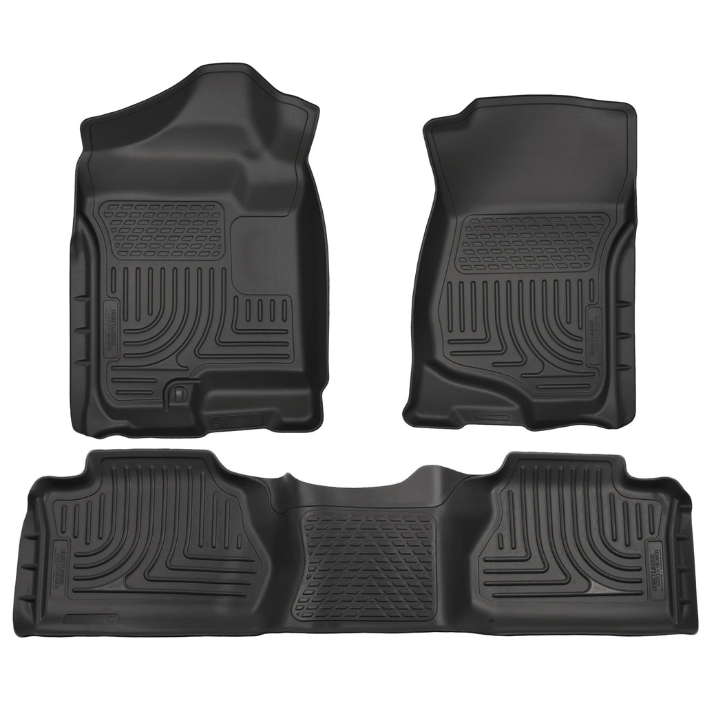 Black-Weatherbeater-Front-Amp;-Second-Row-Floor-Liners-;-07-13-SilveradoSierra-Extended-Cab-1500-07-14-Hd