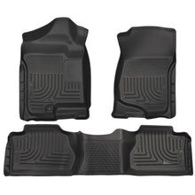 Load image into Gallery viewer, Black-Weatherbeater-Front-Amp;-Second-Row-Floor-Liners-;-07-13-SilveradoSierra-Extended-Cab-1500-07-14-Hd