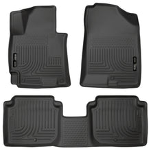 Load image into Gallery viewer, Black-Weatherbeater-Front-Amp;-Second-Row-Floor-Liners-;-14-16-Elantra-Sedan